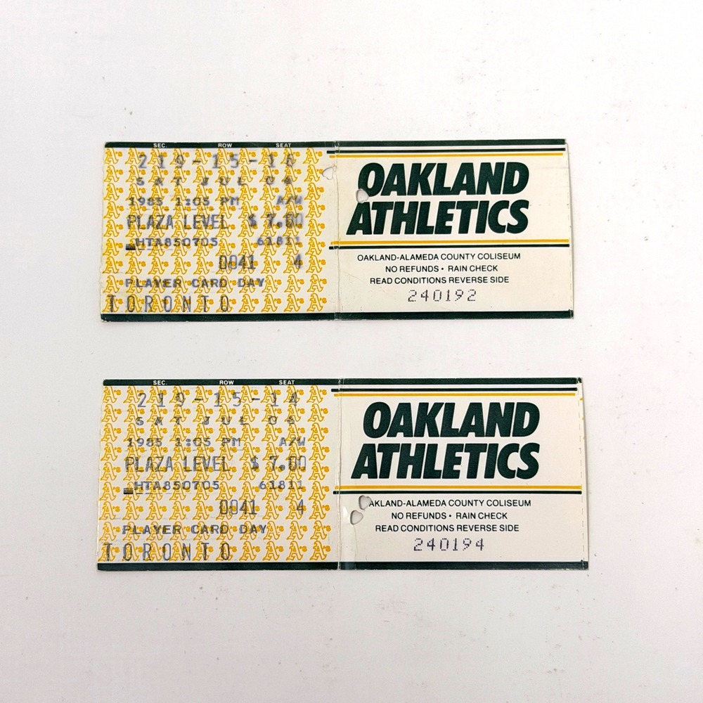 1985 Oakland A's Blue Jays Autographed Ticket Stubs Don Sutton Win #288 Birtsas